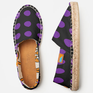 Purple Droplets + Black  Espadrilles