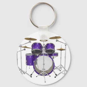 Purple Drum Kit: Keychain