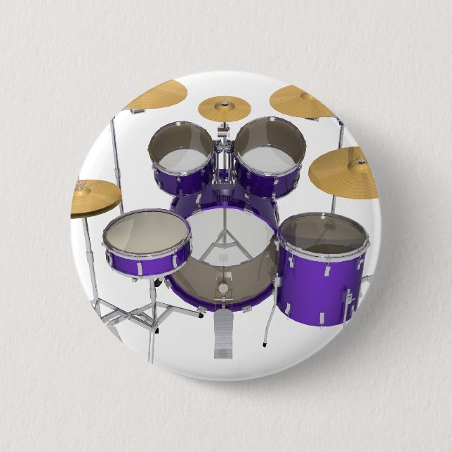 Purple Drum Kit: Pinback Button (Front)