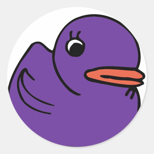 Purple Ducky Classic Round Sticker (Front)