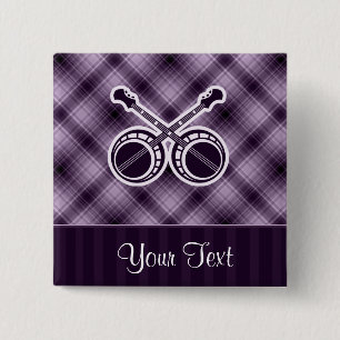 Purple Dueling Banjos Pinback Button