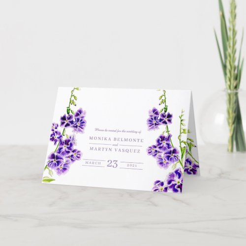 Purple duranta sky flower watercolor art wedding program