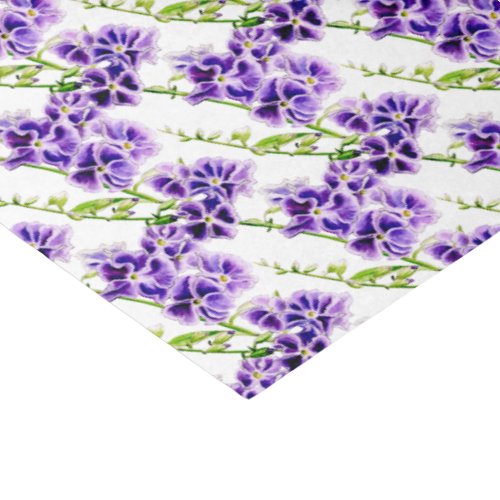 Purple Duranta Skyflower watercolor floral pattern Tissue Paper