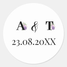 Purple Dusty Rose Floral Monogram Wedding