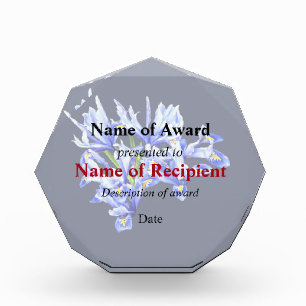 Purple Dwarf Iris Heart Acrylic Award