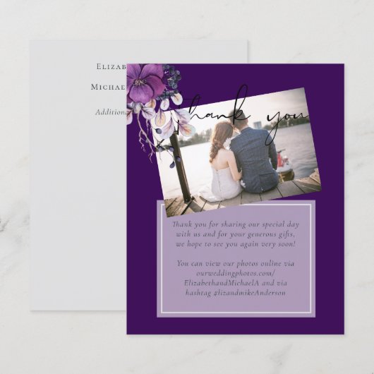 Purple Dynasty Dark Floral Budget Wedding Item (Front/Back)