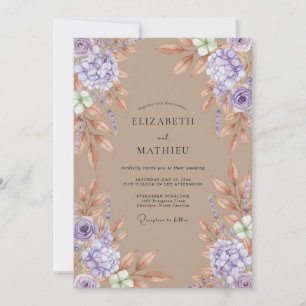 Purple Earthy Botanical Wedding Invitation