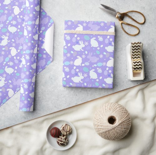 Purple Easter Bunny Wrapping Paper