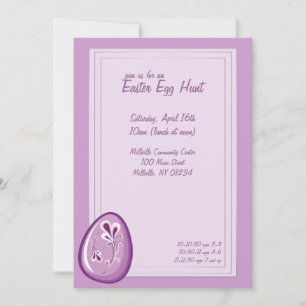 Purple Easter Egg Hunt Invitations