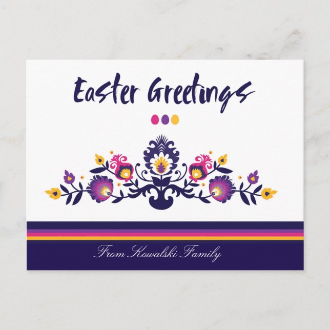 💜Purple Easter Folklore,  Custom Text Postcard (Front)