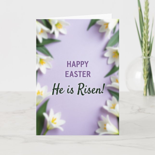 Purple Easter Message Card (Front)