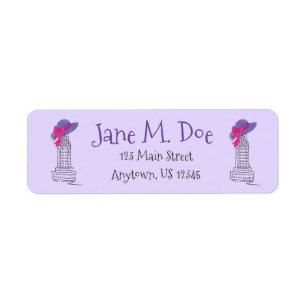 Purple Easter Parade Bonnet New York Skyscraper Label