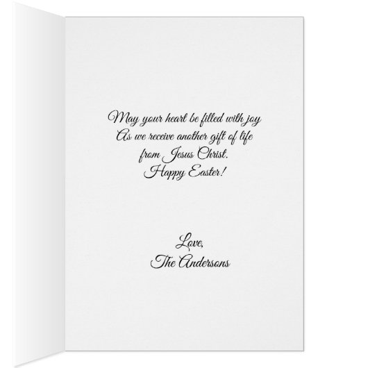 Purple Easter Religious Cross and Quote Card (Inside (Right))