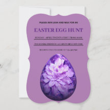 Purple Easter Simple Brunch Egg Hunt Invitation