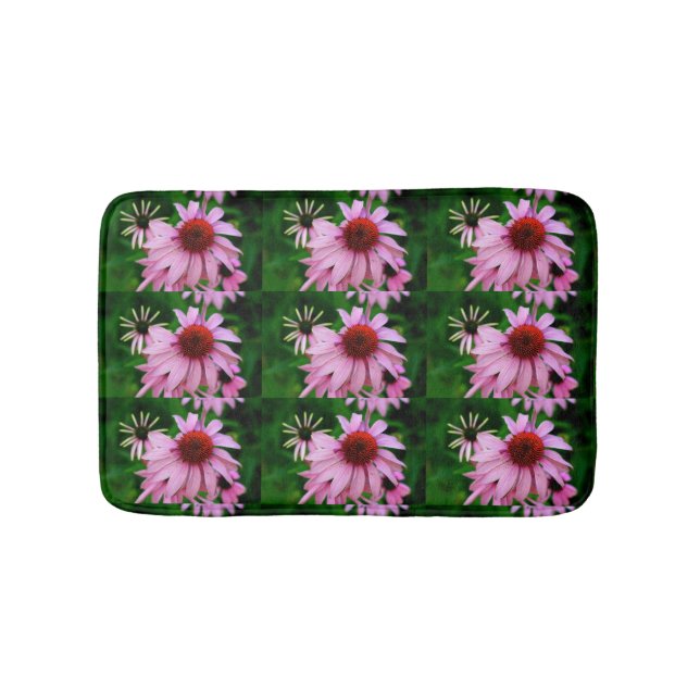 purple echinacea bath mat (Front)