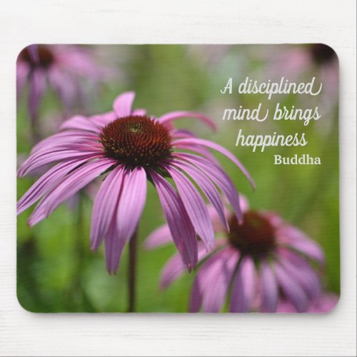 Purple Echinacea Cone Flowers Motivational Mouse Pad