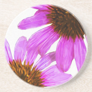 Purple Echinacea Flower Abstract Drink Coaster