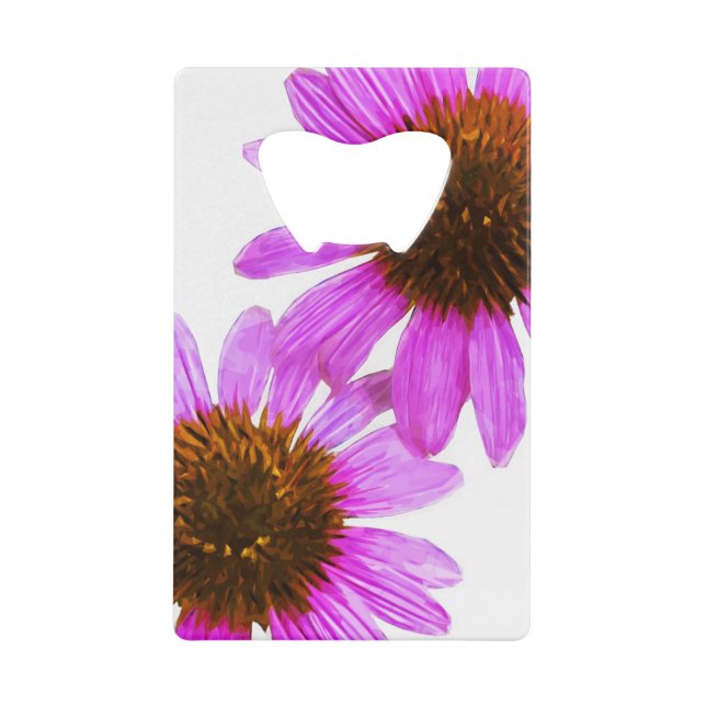 Purple Echinacea Flower Abstract Impressionism Credit Card Bottle Opener (Front)
