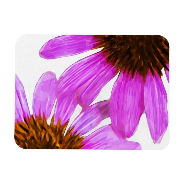 Purple Echinacea Flower Abstract Magnet (Horizontal)