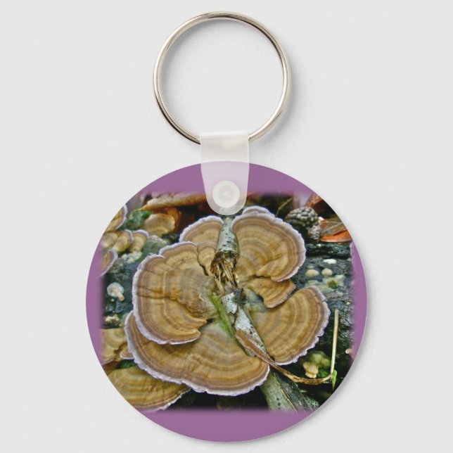 Purple Edge Shelf Fungus Coordinating Items Keychain (Front)