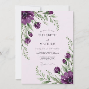 Purple Efflorescent Spring Wedding Invitation