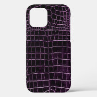 Purple Eggplant Faux Crocodile Leather