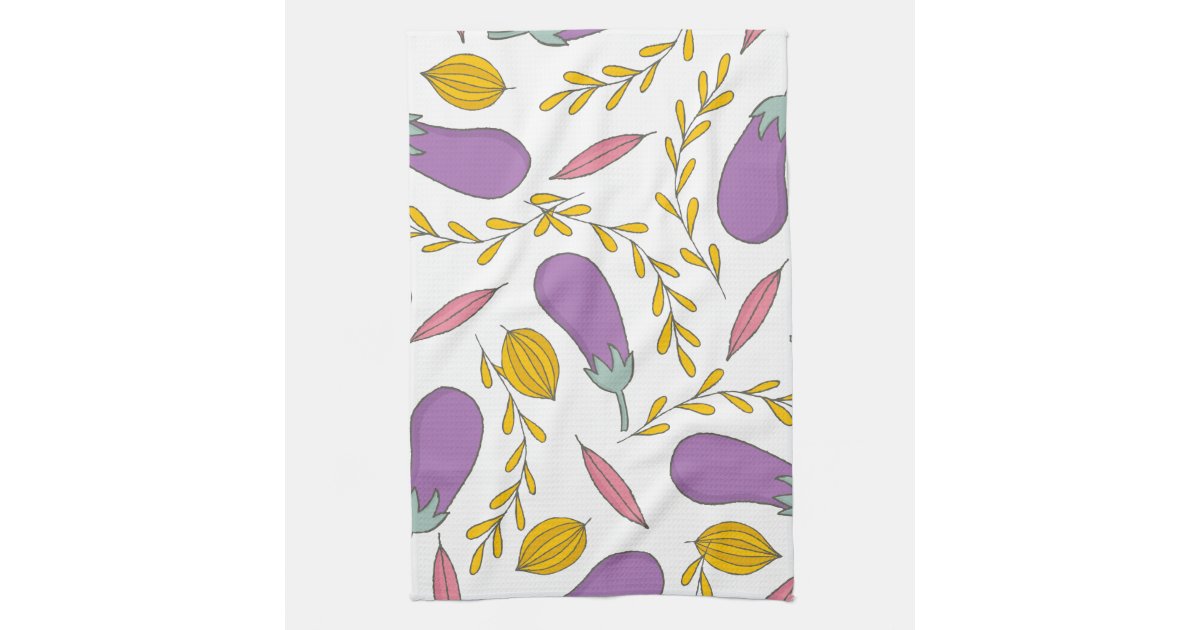 Purple Eggplant Kitchen Towel Zazzle