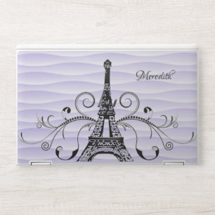 Purple Eiffel Tower Flourish Laptop Skin