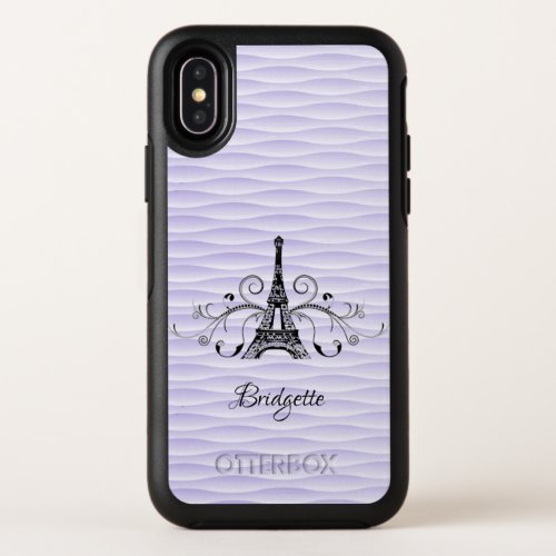 Purple Eiffel Tower Flourish OtterBox iPhone Case