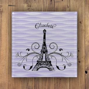 Purple Eiffel Tower Flourish Paperweight