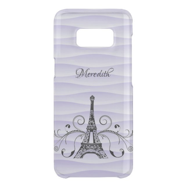 Purple Eiffel Tower Flourish Samsung Galaxy Case (Back)