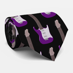 Purple Electric Guitar Design Neck Tie