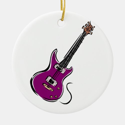 purple electric guitar music graphicpng ceramic ornament