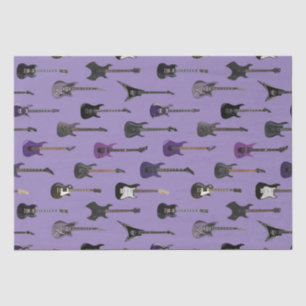 💜 Purple electric guitars Tissue Paper