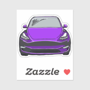Purple Electric Vehicle SUV Car Drawing Sticker