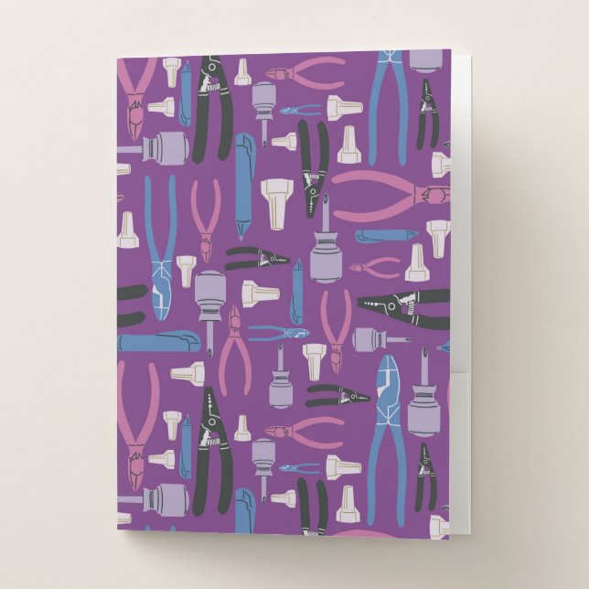 Purple Electrical Construction Themed Folder  (Front)