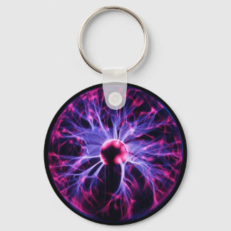 Purple Electricity Eminating from a Plasma Lamp Keychain