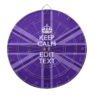 Purple Elegance Keep Calm Your Text Union Jack Dart Board