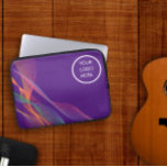Purple elegant colorful wavy logo laptop sleeve<br><div class="desc">Purple elegant colorful wavy laptop sleeve with corporate logo. Perfect for gift.</div>