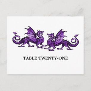 Purple Elegant Dragons Table Number Postcard