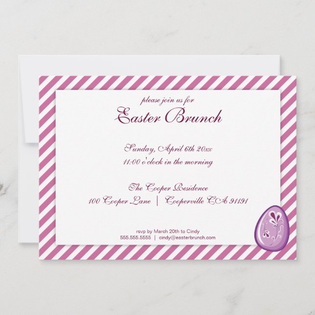 Purple Elegant Easter Brunch Invitation (Front)
