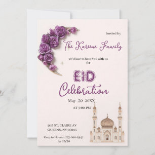 Purple Elegant Eid Celebration  Party Invitation