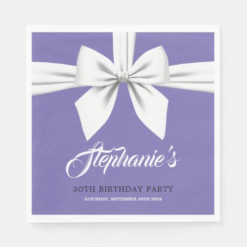 Purple Elegant Fancy Tiffany Birthday Tableware Napkins