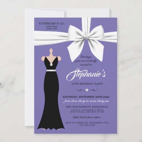 Purple Elegant Fashion Tiffany Birthday Invitation