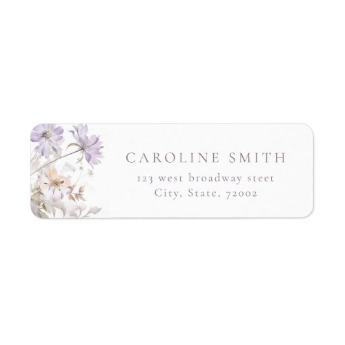 Purple Elegant Floral return address label
