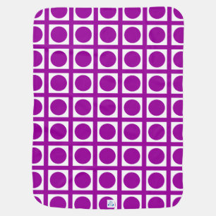 Purple Elegant Grid Dots Baby Blanket
