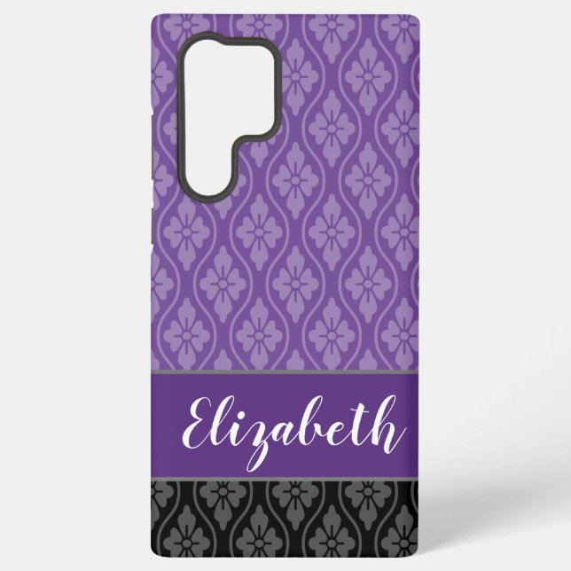 Purple Elegant Japanese Tatewaku Pattern Samsung Galaxy Case (Back)