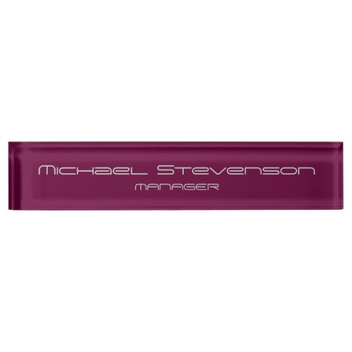 Purple Elegant Modern Desk Nameplate