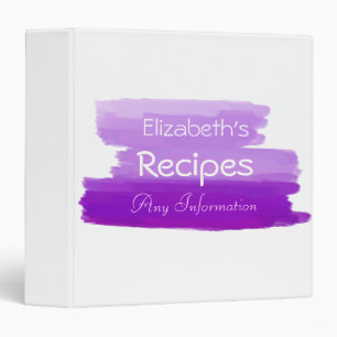 Purple Elegant Modern on White Binder
