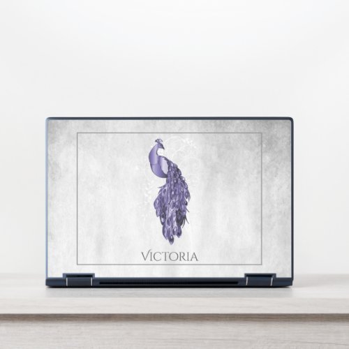 Purple Elegant Peacock Personalized HP Laptop Skin